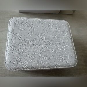 Elegant White Embossed Pandora jewelry box NIB